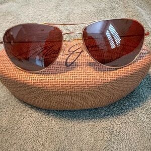 Maui Jim Baby Beach Gold Aviator Polarized Sunglasses